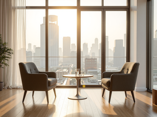 从公寓窗户望出去的城市景观,可以看到栄商业圈的建筑群和街道,白天晴朗天气